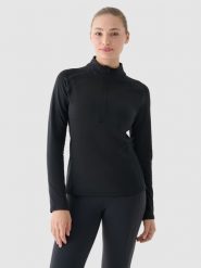 4F Bluza treningowa slim szybkoschnąca damska - szara L. Szare bluzy bez kaptura damskie 4f, l, bez wzorów, z dzianiny, bez kaptura. Za 79.99 zł.