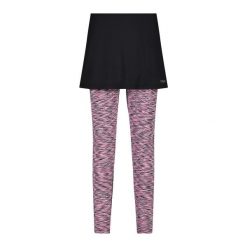 Damskie legginsy 2 w 1 z dżerseju CMP. Czarne legginsy sportowe damskie CMP, bez wzorów, z dżerseju, na fitness i siłownię. Za 294.70 zł.