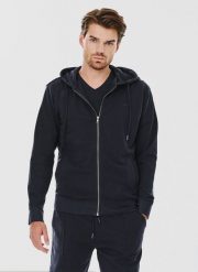 Rozpinana bluza dresowa w granatowym kolorze. Bluzy z kapturem męskie Pako Lorente, l, z bawełny. Za 99.99 zł.