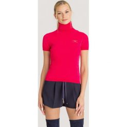 GOLF Elisabetta Franchi. Czerwone golfy damskie Elisabetta Franchi, z aplikacjami, z dzianiny, bez ramiączek. Za 979.00 zł.
