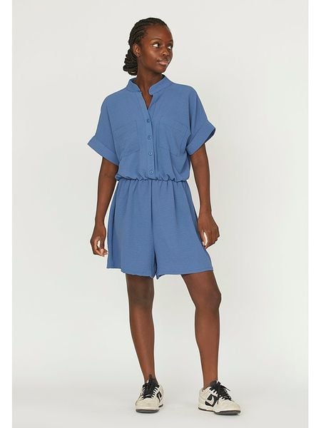 SisterS point Kombinezon w kolorze niebieskim rozmiar: L. Niebieskie kombinezony damskie Sisters Point, l, bez wzorów, bez kołnierzyka, bez ramiączek. Za 82.83 zł.