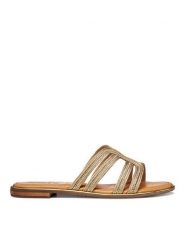 Geox Klapki D Sozy Plus D65DQA 000EW C2016 Złoty. Żółte klapki damskie Geox, bez wzorów, z materiału, bez obcasa. Za 399.99 zł.