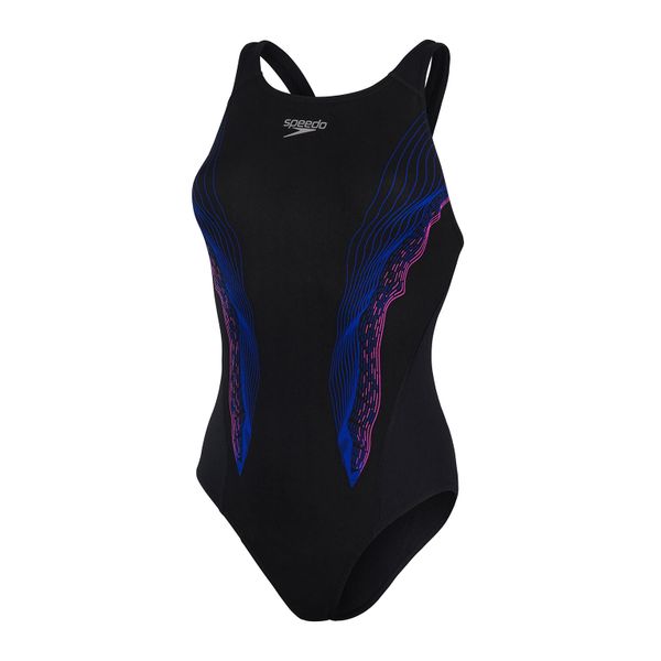 Damski jednoczęściowy kostium kąpielowy Speedo Eco+ Placem Recordbr. Czarne stroje jednoczęściowe damskie Speedo, bez wzorów. Za 139.99 zł.