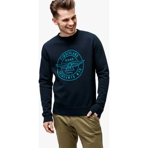 Timberland Bluza Brushback Vintage Graphic Crew , granatowy, rozmiar L. Niebieskie bluzy bez kaptura męskie Timberland, l, z bawełny. W wyprzedaży za 207.99 zł.