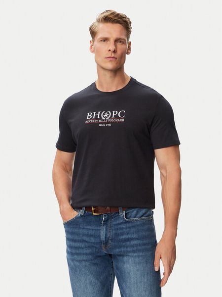 Beverly Hills Polo Club T-Shirt P-SS26M-TS2450043NVY Granatowy Regular Fit. Niebieskie koszulki polo męskie Beverly Hills Polo Club, m, bez wzorów, z bawełny, bez ramiączek. Za 149.99 zł.