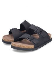 Rieker Skórzane klapki w kolorze czarnym rozmiar: 42. Czarne klapki i japonki męskie Rieker. Za 181.76 zł.