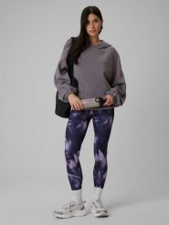 Legginsy fitness dzianinowe damskie. Fioletowe legginsy damskie 4f, l, bez wzorów, z dzianiny. Za 139.99 zł.