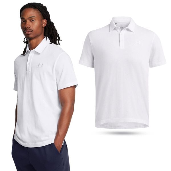 Koszulka polo męska Under Armour UA Icon. Białe koszulki polo męskie Under Armour, m, bez wzorów, bez ramiączek. Za 139.99 zł.