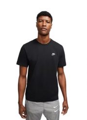 Koszulka sportowa męska Nike Sportswear Club. Czarne t-shirty sportowe męskie Nike, m, z bawełny, bez ramiączek, na fitness i siłownię. Za 94.99 zł.