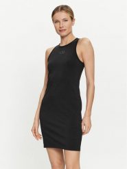 Vans Sukienka letnia Varsity Tank Dress VN000JGP Czarny Slim Fit. Czarne sukienki damskie Vans, na lato, l, bez wzorów, z bawełny, bez kołnierzyka, bez ramiączek. Za 139.99 zł.