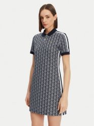 Lacoste Sukienka codzienna EF2655 Granatowy Slim Fit. Niebieskie sukienki damskie Lacoste, na co dzień, bez wzorów, z bawełny, bez kołnierzyka, bez ramiączek, proste. Za 629.99 zł.