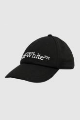 OFF-WHITE Czarna czapka z daszkiem z haftowanym dużym logo, Rozmiar M. Czarne czapki męskie OFF-WHITE, bez wzorów. W wyprzedaży za 664.99 zł.