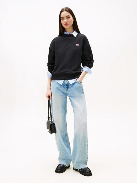 TOMMY JEANS Bluza w kolorze czarnym rozmiar: XS. Czarne bluzy bez kaptura damskie Tommy Jeans, xs, z bawełny. Za 219.60 zł.
