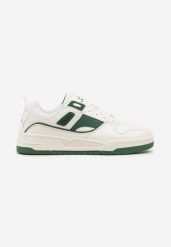 Biało-Zielone Płaskie Sznurowane Buty Sportowe Sneakersy z Geometrycznym Wzorem Eliraya. Białe buty sportowe na co dzień męskie Born2be, z jeansu, bez zapięcia. Za 119.99 zł.