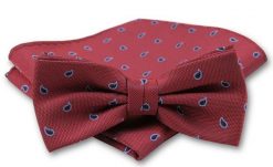 Elegancka Mucha Męska - Alties -Czerwień, Wzór Paisley. Czerwone krawaty i muchy męskie Alties, bez wzorów, eleganckie. Za 54.00 zł.