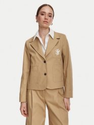 Tommy Hilfiger Marynarka Dressing WW0WW50146 Beżowy Regular Fit. Brązowe marynarki i żakiety damskie Tommy Hilfiger, bez wzorów, z bawełny. Za 1,099.00 zł.