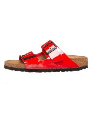 Birkenstock Klapki "Arizona" w kolorze czerwonym rozmiar: 36. Czerwone klapki damskie Birkenstock, bez wzorów, bez obcasa. Za 247.45 zł.