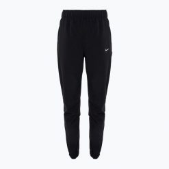 Spodnie do biegania damskie Nike Dri-Fit Fast Mid-Rise 7/8. Czarne spodnie materiałowe damskie Nike, bez wzorów, sportowe. Za 379.99 zł.