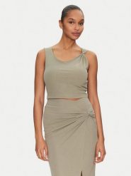 Guess Top W5GP22 KAQL2 Zielony Regular Fit. Zielone topy damskie Guess, s, z aplikacjami, bez kołnierzyka. Za 142.00 zł.