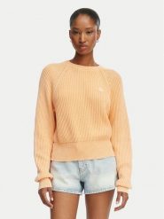 HUGO Sweter Slipery 50554206 Pomarańczowy jasny Regular Fit. Brązowe swetry klasyczne damskie Hugo, xs, z bawełny, bez kołnierzyka. Za 549.99 zł.