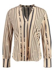 KEY LARGO Bluzka "Stripe" w kolorze beżowo-czarnym rozmiar: M. Brązowe bluzki damskie KEY LARGO, m, bez wzorów, bez kołnierzyka, bez ramiączek. Za 143.22 zł.