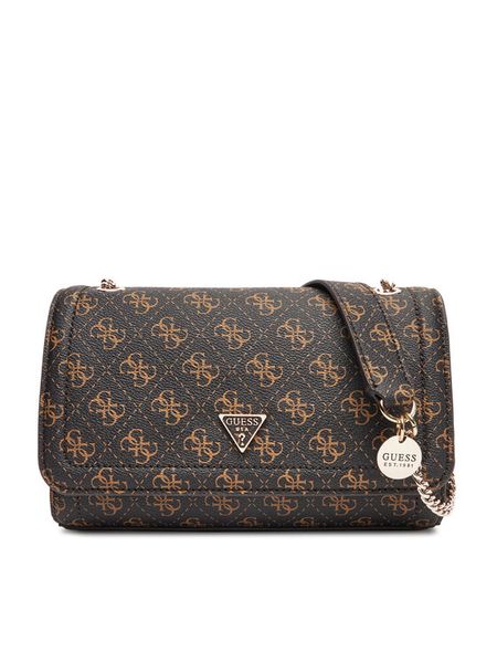 Guess Torebka Noelle II HWQG96 72210 Brązowy. Brązowe torebki klasyczne damskie Guess, z aplikacjami, ze skóry, bez dodatków. Za 349.99 zł.