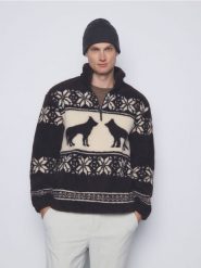 Polarowa bluza ze stójką - brązowy. Brązowe bluzy bez kaptura męskie Reserved, l, z dzianiny. Za 199.99 zł.