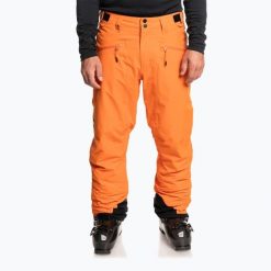Spodnie snowboardowe męskie Quiksilver Boundry. Brązowe spodnie materiałowe męskie Quiksilver, bez wzorów, sportowe. Za 359.99 zł.