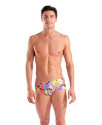 Kąpielówki męskie spodenki kąpielowe treningowe basen Arena Tropical. Brązowe kąpielówki męskie Arena, l, bez wzorów, z materiału, na fitness i siłownię. Za 191.98 zł.