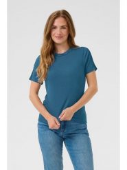 Kaffe Koszulka w kolorze niebieskim rozmiar: L. Niebieskie bluzki damskie Kaffe, l, bez wzorów, z koronki, bez kołnierzyka, bez ramiączek. Za 56.99 zł.