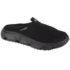 Klapki damskie Salomon Reelax Slide 6.0. Czarne klapki damskie Salomon, bez wzorów, z materiału, bez obcasa. Za 356.00 zł.