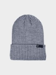 4F Czapka zimowa męska - szara M. Szare czapki męskie 4f, na zimę, bez wzorów, z syntetyku, klasyczne. W wyprzedaży za 39.99 zł.