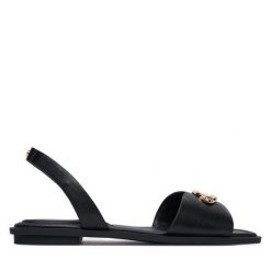 Sandały Aldo. Czarne sandały damskie Aldo, bez wzorów, bez obcasa, na płaskiej podeszwie. Za 229.99 zł.