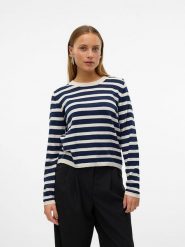 Vero Moda Sweter w kolorze antracytowo-kremowym rozmiar: XL. Brązowe swetry klasyczne damskie Vero Moda, xl, ze splotem, bez kołnierzyka. Za 74.81 zł.