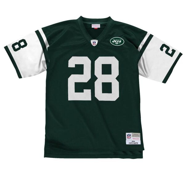 Vintage'owy T-shirt New York Jets. Zielone t-shirty męskie Mitchell & Ness, bez wzorów, bez kołnierzyka. W wyprzedaży za 568.00 zł.