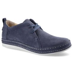 Granatowe Półbuty Nagaba Damskie Wygodne Buty. Niebieskie półbuty damskie Nagaba, bez wzorów, z nubiku, bez obcasa, na platformie. Za 279.00 zł.