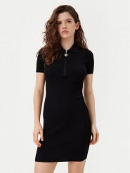 HUGO Sukienka dzianinowa Sholerdi 50532239 Czarny Regular Fit. Czarne sukienki damskie Hugo, xl, bez wzorów, z dzianiny, bez kołnierzyka, bez ramiączek. Za 379.99 zł.