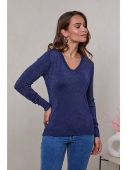 Soft Cashmere Sweter w kolorze niebieskim rozmiar: 34/36. Niebieskie swetry klasyczne damskie Soft Cashmere, bez kołnierzyka. Za 108.99 zł.