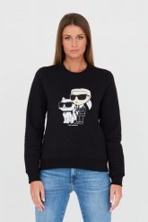 KARL LAGERFELD Czarna bluza Ikonik 2.0. Czarne bluzy bez kaptura damskie Karl Lagerfeld, xs. W wyprzedaży za 649.99 zł.
