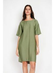 William de Faye Sukienka w kolorze zielonym rozmiar: 38. Zielone sukienki damskie William De Faye, bez wzorów, klasyczne, bez kołnierzyka, bez ramiączek, midi. Za 82.83 zł.