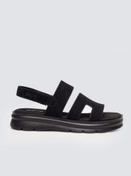 Sandały damskie ze skóry naturalnej zamszowej czarne TT274484 906. Czarne sandały damskie Big Star, bez wzorów, ze skóry, bez obcasa. Za 189.99 zł.