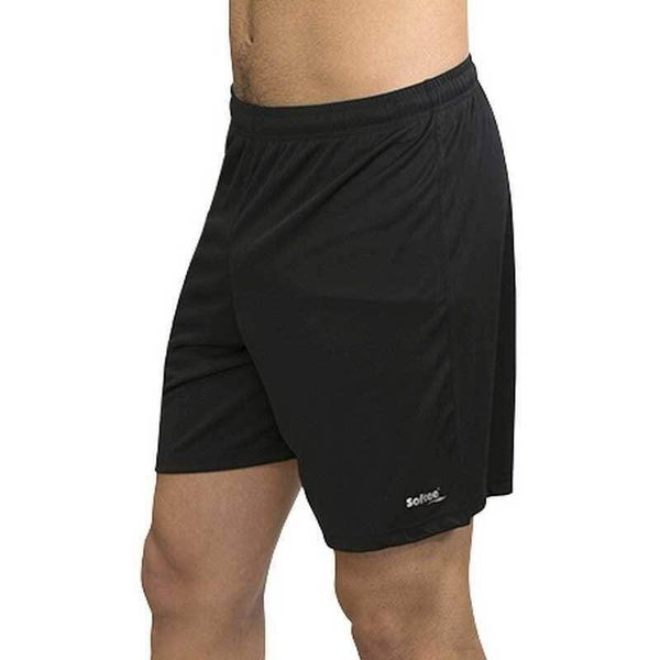 Pełne spodenki Softee z kieszeniami dla dorosłych, czarne. Czarne szorty damskie Softee, bez wzorów, z materiału, sportowe. Za 139.99 zł.
