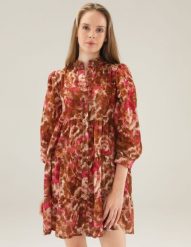 Brązowa cieniowana sukienka. Brązowe sukienki damskie Unisono, l, bez wzorów, z bawełny, bez kołnierzyka, bez ramiączek. Za 239.00 zł.