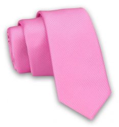 Jednokolorowy Krawat Męski, Śledź - 5 cm - Angelo di Monti, Różowy. Czerwone krawaty i muchy męskie Angelo di Monti, bez wzorów. Za 49.99 zł.