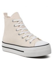 Jenny Fairy Trampki WSS20468-01 Beżowy. Brązowe trampki i tenisówki damskie Jenny Fairy, bez wzorów, z materiału. Za 94.99 zł.