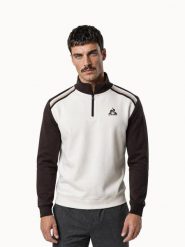 Bluza z zamkiem 1/2 Le Coq Sportif Heritage. Brązowe bluzy bez kaptura męskie Le Coq Sportif, xl, z bawełny. Za 398.50 zł.