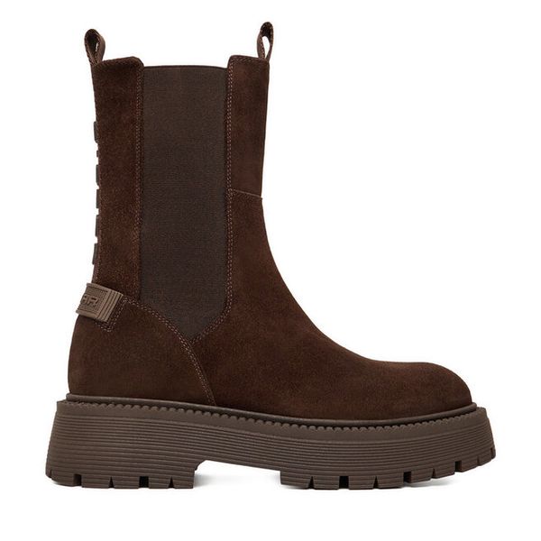 Sztyblety G-Star Raw. Brązowe botki damskie G-Star Raw, retro, bez obcasa, na płaskiej podeszwie, bez zapięcia. Za 299.99 zł.