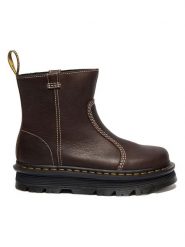 Dr. Martens Skórzane botki "Zebzag Rigger" w kolorze brązowym rozmiar: 40. Brązowe botki damskie Dr. Martens, bez obcasa, bez zapięcia. Za 581.78 zł.