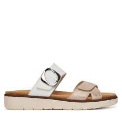 Klapki Remonte. Brązowe klapki damskie Remonte, bez wzorów, bez obcasa. Za 339.99 zł.