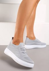 Szare Tenisówki z Elastyczną Cholewką Oplineria. Szare trampki i tenisówki damskie Born2be, bez wzorów. Za 64.99 zł.